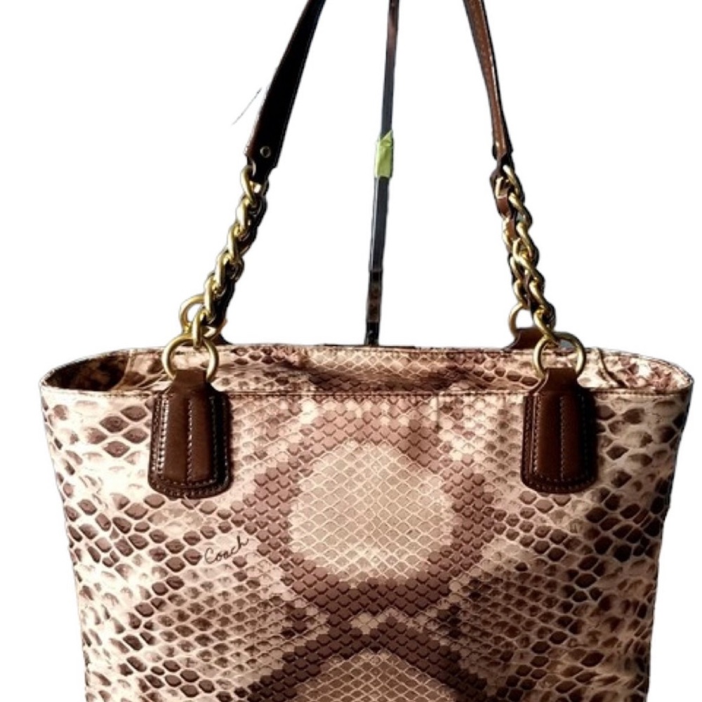Coach Madison Python Sateen Shoulder Bag #20482 - image 1